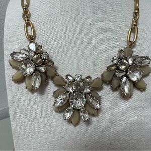 J. Crew Y2k Sparkly Rhinestone Statement Necklace Goldtone Neutrals